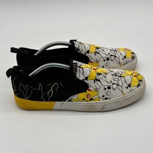 Pokemon Pikachu Shoes‎ Canvas Slip Ons Men's New Groundup Size 11.5